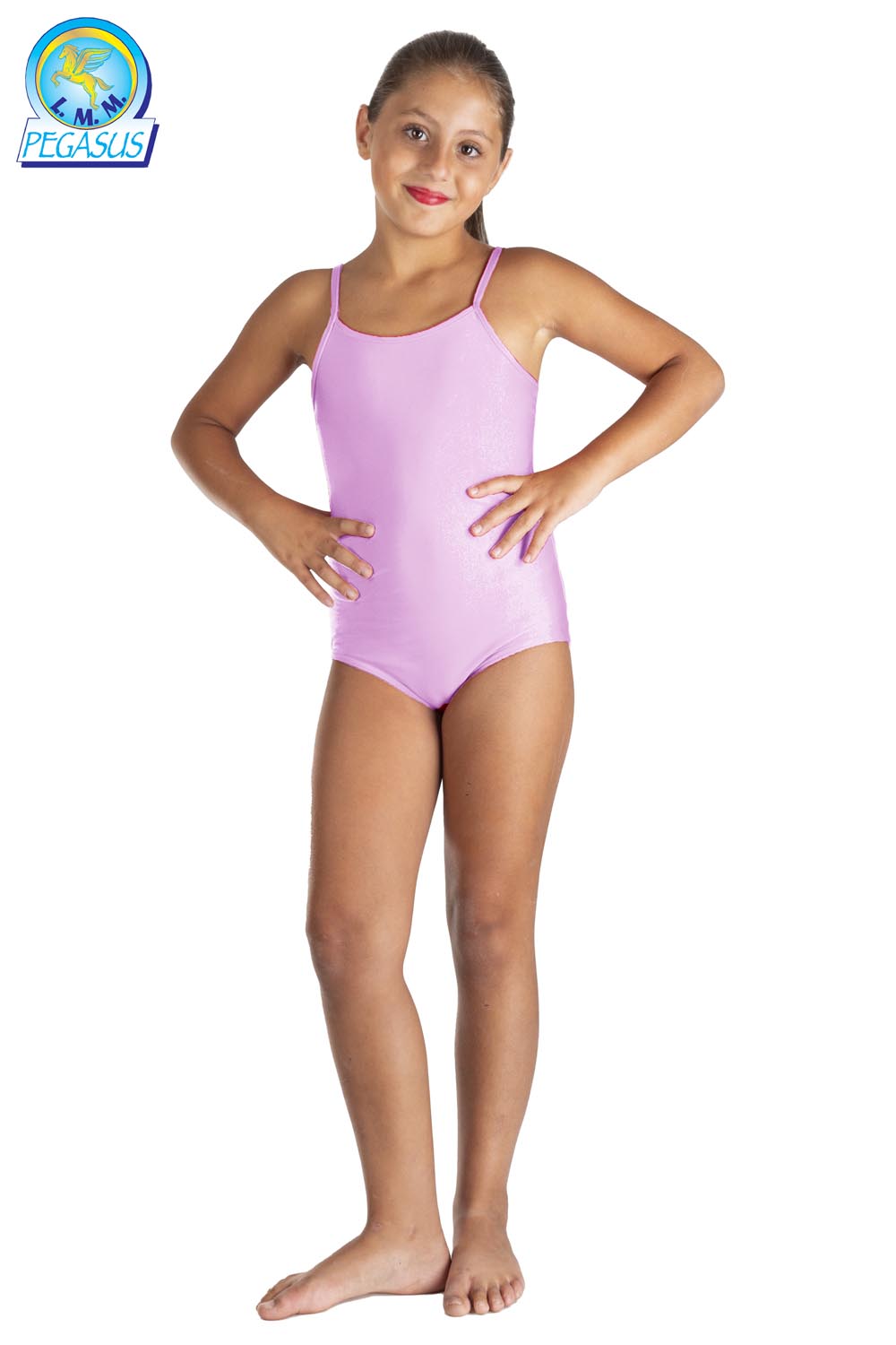 BODY LYCRA SPALLINE TINTA UNITA ROSA BAMBINA